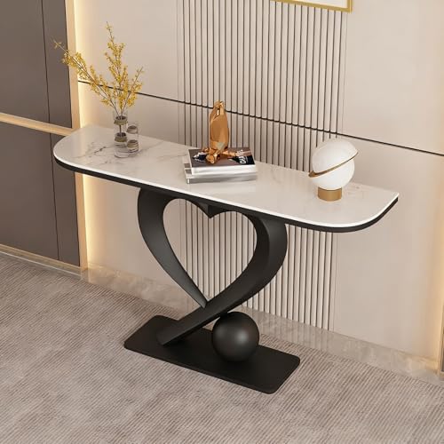 Yidlkecqey Kleiner Akzent-Flurtisch mit herzförmigem Sockel, Herzförmiger Sockel, Antik-Finish, Konsolen-Sofatisch, Kreative herzförmige Eingangsdekoration(Black D,150x35x80cm/59x13.8x31.5in) von Yidlkecqey