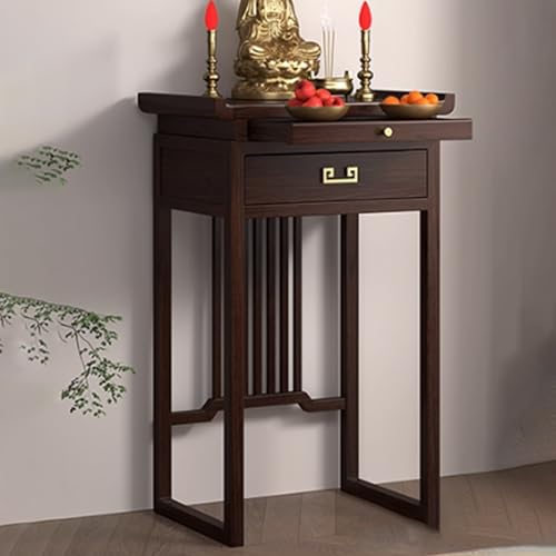 Yidlkecqey Persönlicher Schreinständer, Gebets- und Meditationstisch, Chinesischer Anbetungstisch für den Gott des Reichtums, Chinesischer Opfertisch für das Wohnzimmer(Dark Walnut) von Yidlkecqey