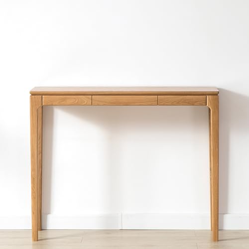 Yidlkecqey Rechteckiger Konsolentisch aus Walnussholz mit 4 Beinen, Wohnzimmertisch aus Holz für die Veranda, Wandschrank aus dekorativem nordischem Kirschholz(White Oak,90x35x80cm/35.4x13.8x31.5in) von Yidlkecqey