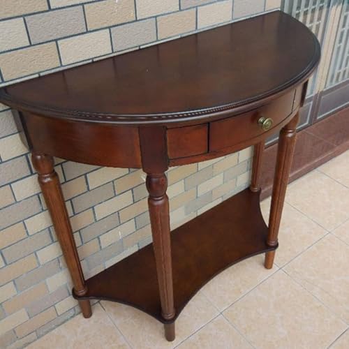 Yidlkecqey Rechteckiger Konsolentisch aus Walnussholz mit Stauraum, amerikanischer Holz-Verandatisch mit Schubladen, Moderne Konsolen-Akzenttische(Dark Walnut,100x40x87.5cm/39.4x15.7x34.4in) von Yidlkecqey
