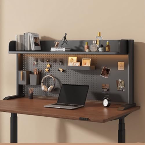 Yidlkecqey Schreibtisch-Bücherregal für das Home-Office im Wohnheim, Schreibtischaufsatz für das Studentenwohnheim,Kleiner Schreibtischaufsatz für das Wohnheimzimmer(Black,60x23.5x38cm/23.6x9.3x15in) von Yidlkecqey