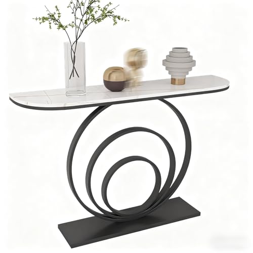Yidlkecqey Verandaschrank mit Schmiedeeisenrahmen, Foyer-Eingangsplattform, Verandatisch, Eingangsfoyer-Korridor, Verandaschrank mit Metallbasis, graue Oberseite(Black A,100x35x80cm/39.4x13.8x31.5in) von Yidlkecqey