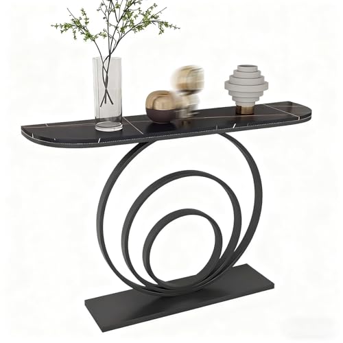 Yidlkecqey Verandaschrank mit Schmiedeeisenrahmen, Foyer-Eingangsplattform, Verandatisch, Eingangsfoyer-Korridor, Verandaschrank mit Metallbasis, graue Oberseite(Black B,80x35x80cm/31.5x13.8x31.5in) von Yidlkecqey