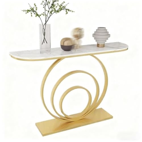 Yidlkecqey Verandaschrank mit Schmiedeeisenrahmen, Foyer-Eingangsplattform, Verandatisch, Eingangsfoyer-Korridor, Verandaschrank mit Metallbasis, graue Oberseite(Gold C,100x35x80cm/39.4x13.8x31.5in) von Yidlkecqey