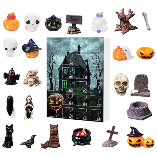 Yidueace 2025 Halloween Figuren Adventskalender | 24 Teile Horror Totenkopf Halloween Countdown Kalender | Saisonale Deko Für Kinderzimmer Kindergarten Büro Zuhause Herbstdeko Yidueace 2025 Halloween Figuren Adventskalender | 24 Teile Horror Totenkopf Halloween Countdown Kalender | Saisonale Deko Für Kinderzimmer Kindergarten Büro Zuhause Herbstdeko von Yidueace