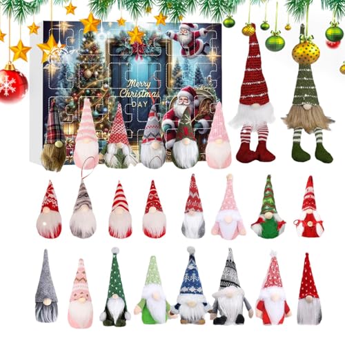Yidueace Adventskalender Für Weihnachten - Acrylic Advent Gnome Countdown Calendar | 24 Tage Festliche Deko Mit Gnomen Figuren Für Familie Kinder Büro Zuhause Jugendliche Mädchen Schreibtisch Wand von Yidueace