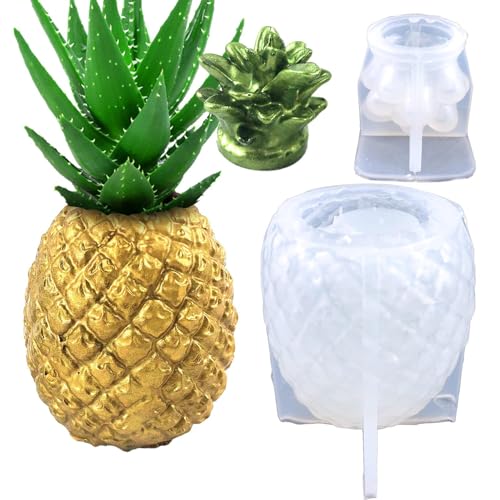 Yidueace Ananas-Behälterform | Ananas-Stifthalterform mit Deckel - Ananasförmige Vase, Stifthalter, Flaschenglas für Schmuck, Ornamente, Schmuckbehälter von Yidueace