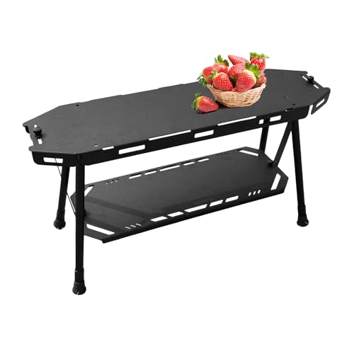 Yidueace Camp Faltbarer Tisch, Klappcampingtisch | Tragbare Aluminiumlegierung Camping -Lagere - Slim Fold Cook Station Compact Easy Assembly Camp für Zuhause, Außengebrauch von Yidueace