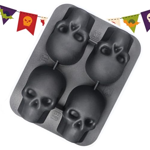 Yidueace Eisformen | 3D Schädel Eiswürfelbehälter | Gefrierbehälter Mit 4 Fächern Für Kaffee Tee Cocktails Familienfeiern Picknick Camping Yidueace Eisformen | 3D Schädel Eiswürfelbehälter | Gefrierbehälter Mit 4 Fächern Für Kaffee Tee Cocktails Familienfeiern Picknick Camping von Yidueace