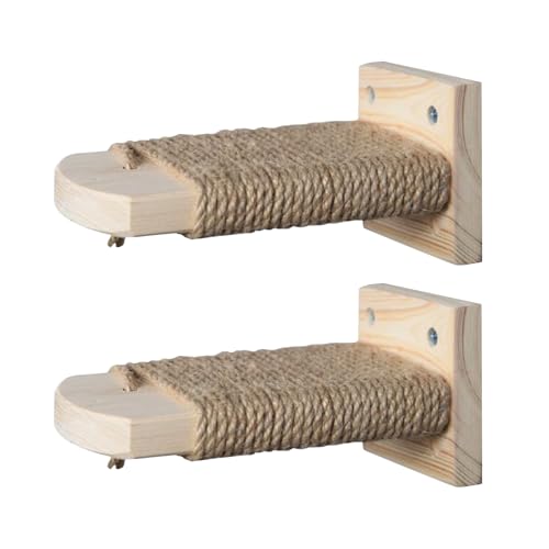Yidueace Katzenkratzbaumstufen - Wandmontierte Klettermöbel für Katzen - 2er Set Holzstufen zur Katzenpflege, Springbretter für Haustiere Yidueace Katzenkratzbaumstufen - Wandmontierte Klettermöbel für Katzen - 2er Set Holzstufen zur Katzenpflege, Springbretter für Haustiere von Yidueace
