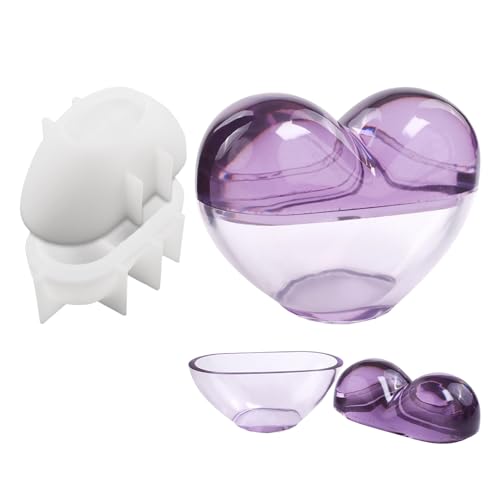 Yidueace Silicone Storage Box Form | Herzförmige Aufbewahrungsbox Silikonform | Wiederverwendbare Herz Guss Schmuckkasten Form Für Kreativton Behälter Deko Heimdekoration Basteln | Kerzenhalter von Yidueace