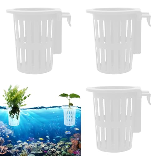 Yidueace Teichpflanzenkörbe,Aquarienpflanzenhalter Mit Haken Und Saugnapf | Pflanzkorb Und Zubehör Für Habitatvermehrung Hydrokultur Innenterrarium von Yidueace