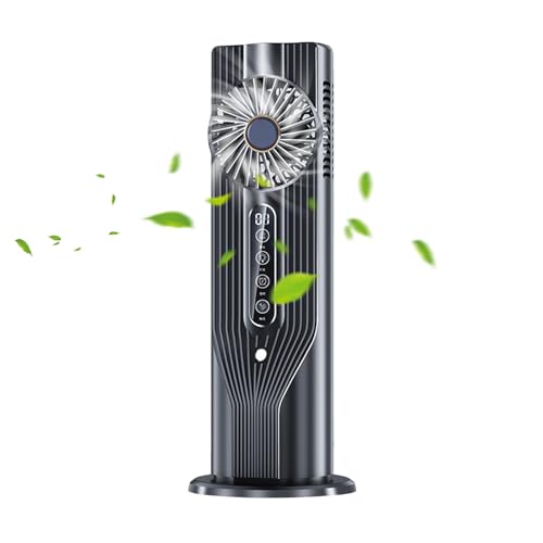Yidueace Tragbarer Luftbefeuchter Ventilator, Persönlicher Luftbefeuchter Für Schreibtisch, Mit 100ml Wassertank 6 Geschwindigkeiten Fernbedienung Für Zuhause Zelt Büro LKW Terrasse Camping von Yidueace