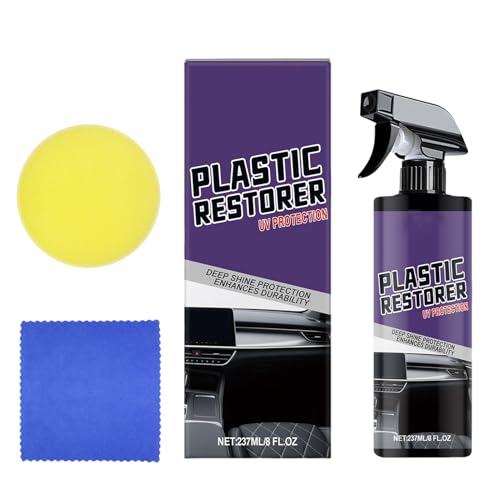 Yidueace Trim Restorer Automotive | 237 ml Trim Glanz für Auto mit und Mikrofaserhandtuch | UV Schutz Politur Spray für Innenpflege und Kratzerpflege | Wiederherstellung von Autoblecheinfassungen Yidueace Trim Restorer Automotive | 237 ml Trim Glanz für Auto mit und Mikrofaserhandtuch | UV Schutz Politur Spray für Innenpflege und Kratzerpflege | Wiederherstellung von Autoblecheinfassungen von Yidueace