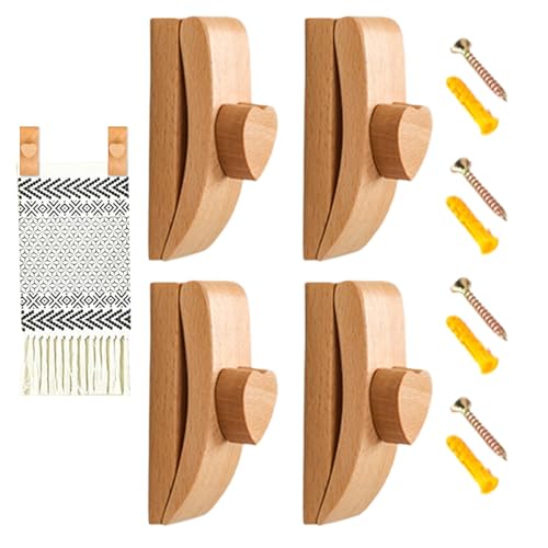Yidueace Wandhalterung Für Steppdecken - Deckenhalter Zur Wandbefestigung - Holz Textilklemme Für Decken Teppiche Dekoration Wohnzimmer Schlafzimmer von Yidueace