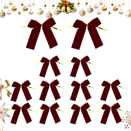 Yidueace Weihnachts Schleifen Deko | 12 Stück Festlicher Schmuck Samt Schleife | Multifunktionale Heimdekoration Für Handarbeiten Garten TürPartys Innen Außen Yidueace Weihnachts Schleifen Deko | 12 Stück Festlicher Schmuck Samt Schleife | Multifunktionale Heimdekoration Für Handarbeiten Garten TürPartys Innen Außen von Yidueace