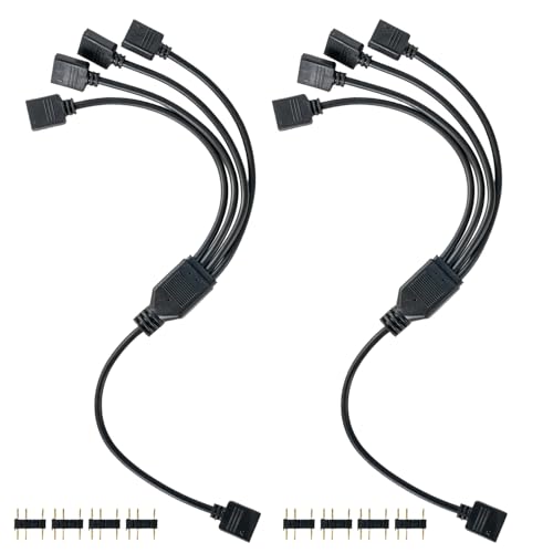 5V 3Pin Addressable RGB 1 to 4 Splitter Cable - Verlängern und verbinden Sie Ihre RGB-LED-Streifen und Ventilatoren von YieJoya