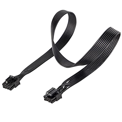 YieJoya CPU 8 Pin Stecker auf CPU 8 Pin (4+4 abnehmbar) Stecker EPS-12V Motherboard Netzadapter Ummanteltes Kabel für Corsair Modular Stromversorgung von YieJoya