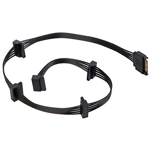 YieJoya Festplatte 15PIN SATA Kabel, männlich 15 Pin SATA zu weiblich 5 SATA serielle Kabel Splitter Kabel gelten für HDD, SSD, optische Laufwerke Sata Kabel von YieJoya