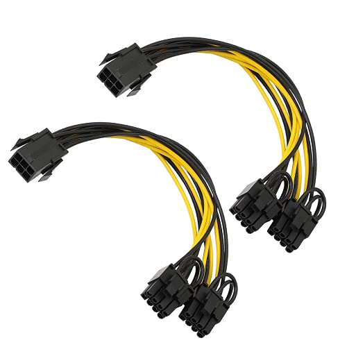 YieJoya 6 Pin auf 8 Pin PCIe Stromkabel Adapter 6 Pin auf Dual PCIe 8 Pin (6+2) Express Grafikkarte Netzteil Adapter von YieJoya