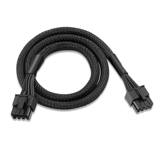 YieJoya PCIE Kabel NUR für MSI MAG A850GL und A750GL Netzteile, ATX 3.0, PSU 8 Pin Stecker auf PCIe 8 Pin (6+2) Stecker Stromversorgungskabel mit Sleeve für MSI MAG A850GL A750GL Netzteil von YieJoya