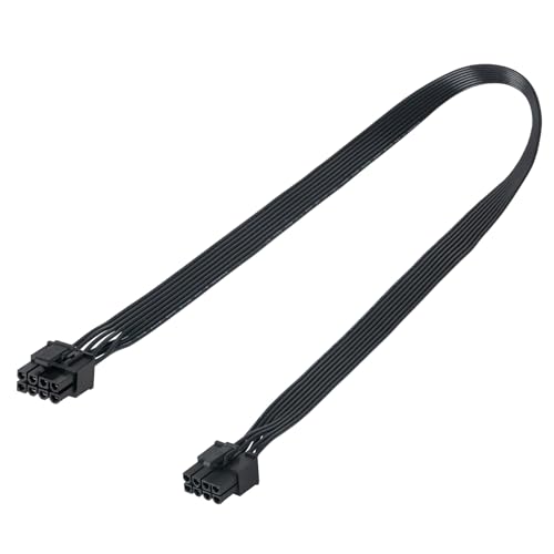 YieJoya PCIE Kabel für EVGA, 65CM Stecker auf Stecker 8 Pin auf 6+2 Pin GPU Stromkabel für EVGA G+ G2 G3 G5 G6 GA GM GT P2 P3 P5 P6 P+ T2 T3 (Schwarz 18AWG, 65cm) von YieJoya