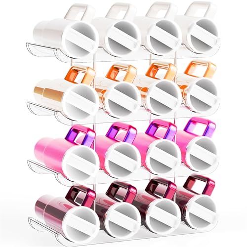 Stapelbarer Wasserflaschen-Organizer mit 4 Etagen, für Stanley-Becher, Yeti und andere Becher, größere Fächer, Stanley-Becherhalter, Weinregal und Wasserflaschenhalter für Küchenschränke Stapelbarer Wasserflaschen-Organizer mit 4 Etagen, für Stanley-Becher, Yeti und andere Becher, größere Fächer, Stanley-Becherhalter, Weinregal und Wasserflaschenhalter für Küchenschränke von Yieach