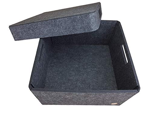 VOIGTdesign Aufbewahrungsbox Filz Regalkorb Filzbox Korb Box Allzweckbox mit Deckel NEUTRAL 5 Größen von VOIGTdesign