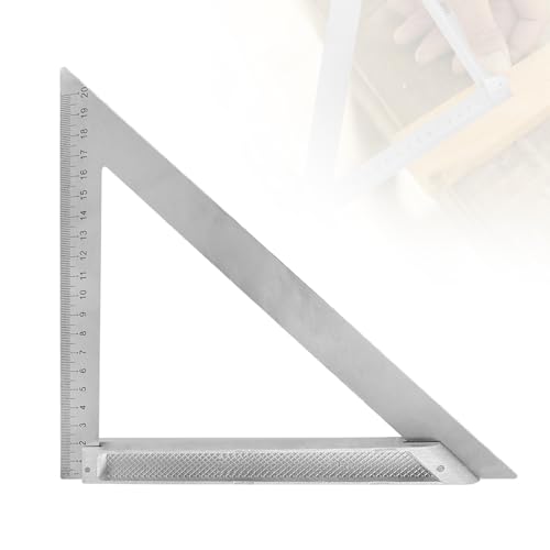 45° 90° Grad Anschlagwinkel Zimmermannswinkel Winkelmesser - 200mm Dreieckslineal aus Aluminium, Schreinerwinkel mit Anschlag, Tischlerwinkel für Holzbearbeitung Schreiner- und Schlosserarbeiten von Yifort