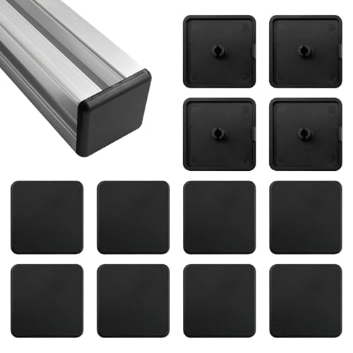Endkappe Aluprofil 40x40 Abdeckkappe - Aluprofil Kappe Profil Endkappe Profilabdeckkappe Kunststoff, Aluprofil Zubehör Vierkantrohr Endkappen, Kappe für Vierkantrohr (12 Stück, Schwarz) von Yifort