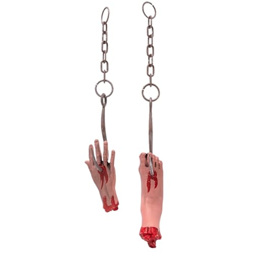 Blutige Halloween Deko Körperteile Set | Realistische Kunstblut Abgetrennte Hände Und Füße | Langlebig Wetterfest Dekoration Für Outdoor Innen Garten Erwachsene & Kinder A2 von Yigoo