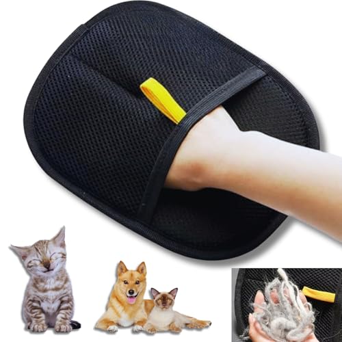 Doppelseitiger Fellmagnet Handschuh, Antistatischer Haarentfernung Handschuh für Tiere,Wiederverwendbarer Haarentfernung Handschuh,Waschbar Katzenhaarentfernung Fellpflegehandschuh Massagefunktion*1 von Yigoo