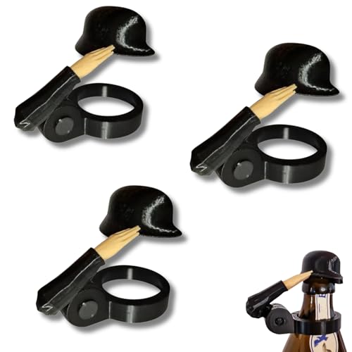 Lustiger Stahlhelm Bierflaschenverschlüsse - Militär Wiederverwendbarer Bierdeckel gegen Insekte - Retro Bierflaschenverschluss für Männer Geschenkidee Oktoberfesta1 A10 von Yigoo