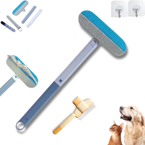 Yigoo 3-in-1 Multifunktion Tierhaarentferner,Wiederverwendbar Waschbar Antistatische Fellentferner mit langem Griff für Katze & Hund,Auto,Möbel,Teppich*1 von Yigoo