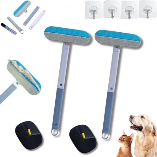 Yigoo 3-in-1 Multifunktion Tierhaarentferner,Wiederverwendbar Waschbar Antistatische Fellentferner mit langem Griff für Katze & Hund,Auto,Möbel,Teppich*2 von Yigoo