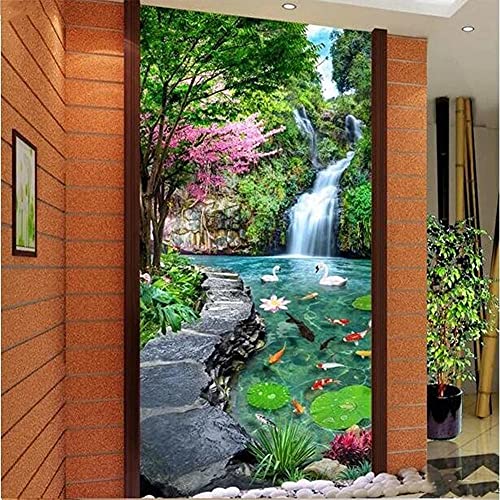 Diamond Painting Wasserfall Lotus,5D Diamant Painting Bilder für Erwachsene Kinder, Diamond Painting Full Set, DIY Diamantmalerei Vollbohrer, groß daiments Painting,für Heimdekor Wand 60x180cm von Yihoote