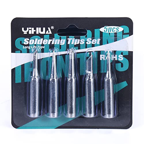 YIHUA #1400 Lötkolbenspitzen-Set 5PCS Typ SGS-zertifizierte bleifreie Spitzen (902-B, I, K, 3C, 3.2D) für die YIHUA 926LED-IV EVO 948D-III 938BD-I EVO 995D+ EVO 853AAA-I 939D+III EVO 948DQ-III von YIHUA