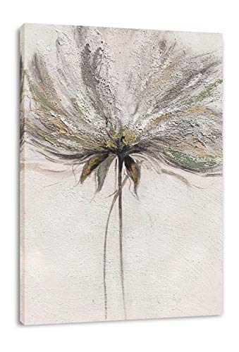 Yihui Arts Handgemalte abstrakte Blumen-Wandkunst-Bilder, grau-weiß-goldfarben, Folienmalerei, Sandkunstwerk für Wohnzimmer-Dekoration Yihui Arts Handgemalte abstrakte Blumen-Wandkunst-Bilder, grau-weiß-goldfarben, Folienmalerei, Sandkunstwerk für Wohnzimmer-Dekoration von Yihui Arts