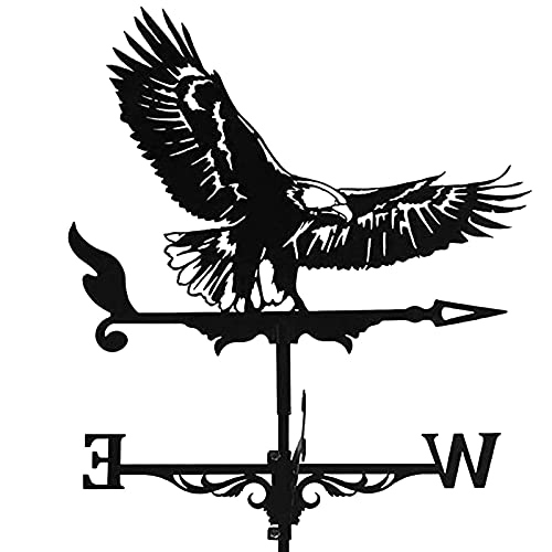 Wetterhahn Fürs Dach Mit Halterung, Wetterhahn Metall Rostfrei Dach Adler, Wetterfahne Im Antik Stil Mit Standplatten Aus Gusseisen, Windrichtungsanzeiger Windspiel Wetterfahne Fü Dach, Garten Deko von Yiida