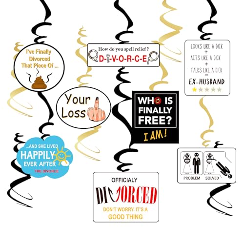 8er Set Lustige Geschieden Party Hängende Deko Humor Scheidung LuftschLangen Dekor Wirbel für Geschiedene Bye Felicia Single Freiheit Witziges Divorce Partydeko Break Up Scheidungsparty Supplies 8er Set Lustige Geschieden Party Hängende Deko Humor Scheidung LuftschLangen Dekor Wirbel für Geschiedene Bye Felicia Single Freiheit Witziges Divorce Partydeko Break Up Scheidungsparty Supplies von YiiiGoood
