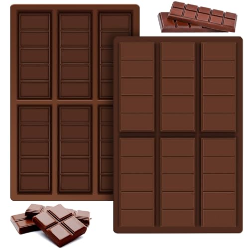 2 Stück Schokoladenform Silikon Tief Silikonform Schokolade Brechbare Schokoladenformen BPA-frei Antihaft Pralinenform Silikon für Schokolade Praline Süßigkeiten (Schokoladenform-A) von Yiirbcz