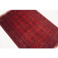 4x6 Roter Teppich - Afghan Khal Mohammadi Handgeknüpfter Aus Pflanzengefärbter Wolle Für Kinderzimmer von YildizRugs