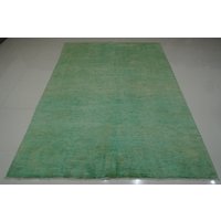 6x9 Überfärbter Teppich - Hell Minzgrün Handgemachter Plüsch Wolle Gabbeh Teppiche Für Wohnzimmer Schlafzimmer 6'5x9'2 von YildizRugs
