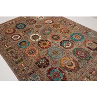 7x10 Belutsch Teppich - Grau Afghan Neutral Erdton Farben Handgemachter Wollteppich Schlafzimmer Esstisch von YildizRugs