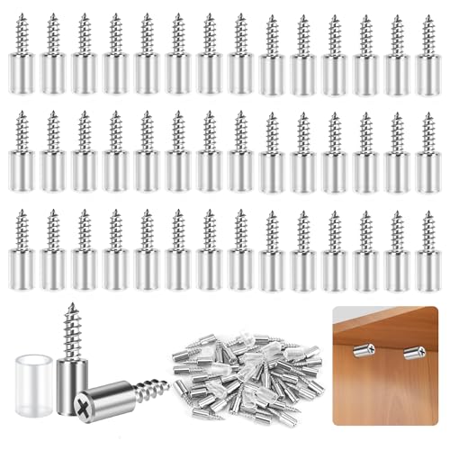 100 Stück Regalbodenträger Bodenträger, 7.5mm Regalbodenhalter, Regalbretthalter Regalstifte Selbstschneidende, Einlegeboden Halter mit Anti-Rutsch Abdeckung für Möbel Regal Schränke Fachbodenträger von YiliYa