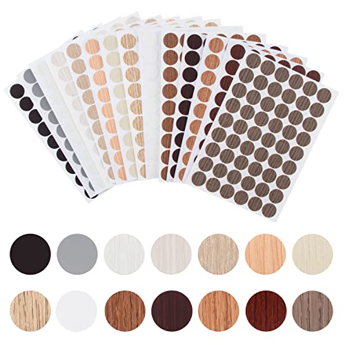 14 Farben Schraubenloch Aufkleber Abdeckkappen 21MM Abdeckkappen Selbstklebend 756 Stücke Holz Schraubenabdeckung Wasserdicht Abdeckkappen Bohrlöcher Abdeckkappen für Schrauben Möbel von YiliYa
