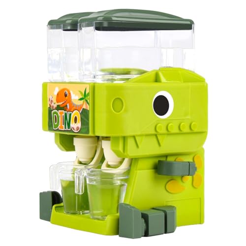 Yililay Wasserspender für Kinder Dinosaurierform Dual Outlet Netter Mini Wasserspender mit Tassen Rotationsarm und Bein Dual Wassertank Kinder Wasserspender, Grün von Yililay