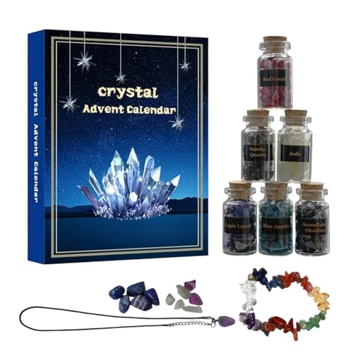 Weihnachtsab Adventskalender 2025, Crystal Advent Calendar Natural Edelstein 24 Tage mit Kristalle Chips Flaschen Set für Schmuck Herstellung Wohnkultur Weihnachtsab Adventskalender 2025, Crystal Advent Calendar Natural Edelstein 24 Tage mit Kristalle Chips Flaschen Set für Schmuck Herstellung Wohnkultur von Yililay