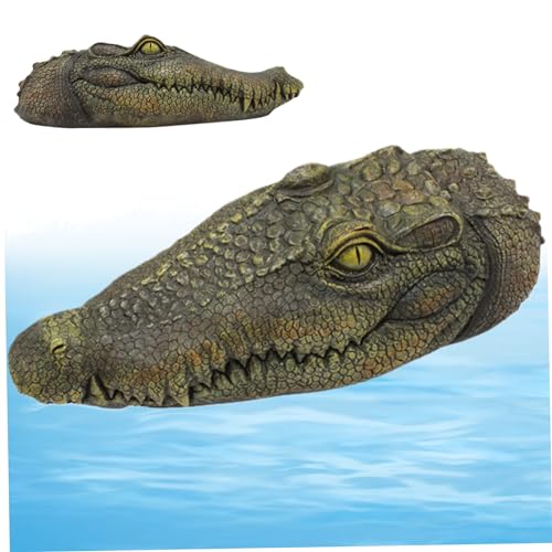 Yililay Crocodile Pool Float 13.8 '' schwimmender Krokodilkopf, Alligatorpool Float Harz Krokodilentdeckel Entenschirme für Pools realistischer Alligator für Teichpreis von Yililay