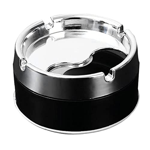 Yililay Edelstahl-Aschenbecher tragbarer stilvoller metallischer Aschenbecher mit rotierender Deckel schwarz Yililay Edelstahl-Aschenbecher tragbarer stilvoller metallischer Aschenbecher mit rotierender Deckel schwarz von Yililay